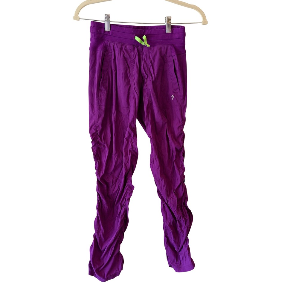 Ivivva Rhythmic Ruched Jogger Pants Purple Girls Size 10 Lululemon Activewear